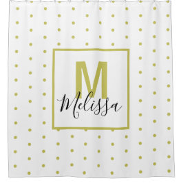 ホワイトゴールデンモダンサークルパターンシャワーカーテン シャワーカーテン