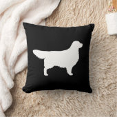 ホワイトゴールデンレトリエバーシルエット クッション (ブランケット)