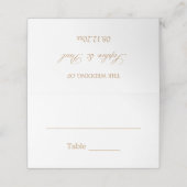 ホワイトゴールデン結婚ベージュの折り畳み座席表 プレイスカード (外部開封)