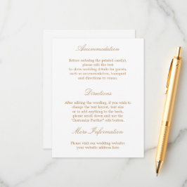 ホワイトゴールデン結婚ベージュ詳細カード エンクロージャーカード