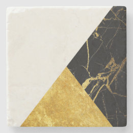 ホワイトゴールドおよび黒い大理石の石造りのコースター ストーンコースター