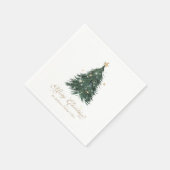 ホワイトゴールドのエレガントなクリスマスツリー スタンダードカクテルナプキン (角)