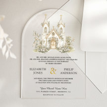 ホワイトゴールドのカトリック教会の結婚式