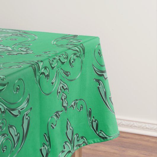 ホワイトゴールドのケルト結び目模様が付いているアイルランドの緑のダマスク織 テーブルクロス (インサイチュ)