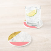 ホワイトゴールドのサケの大理石 コースター (側面)