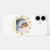 ホワイトゴールドのメリークリスマスマザー写真 Case-Mate iPhoneケース (裏面 (横))