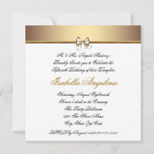 ホワイトゴールドの写真付きキンチェアネラ招待状 招待状 (裏面)