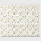 ホワイトゴールドの手によって文字を入れられるメリークリスマスのリース ラッピングペーパー (フラット)