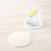 ホワイトゴールドの水玉模様 コースター (側面)
