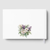 ホワイトゴールドの紫の花の写真 追悼メモリアル ゲストブック (裏面)