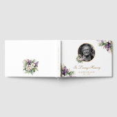 ホワイトゴールドの紫の花の写真 追悼メモリアル ゲストブック (全面)