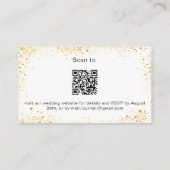 ホワイトゴールドの結婚式ウェブサイトのRSVP QRコード エンクロージャーカード (裏面)