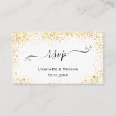 ホワイトゴールドの結婚式ウェブサイトのRSVP QRコード エンクロージャーカード (正面)