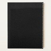 ホワイトゴールドの花モチーフ ブラックウェディング プランナー手帳 (裏面)