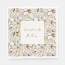 ホワイトゴールドの蓮の花 スタンダードランチョンナプキン