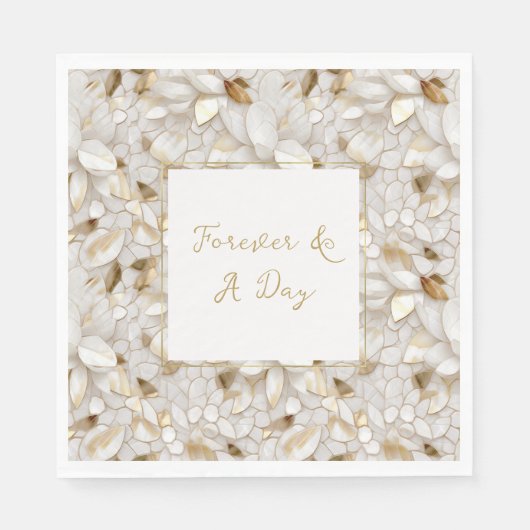 ホワイトゴールドの蓮の花 スタンダードランチョンナプキン (正面)