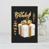 ホワイトゴールドの誕生日招待状 招待状 (スタンド正面)