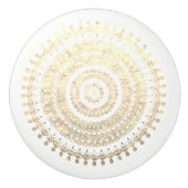 ホワイトゴールドのBohoの種族の円の曼荼羅金属Eff セラミックノブ (正面)