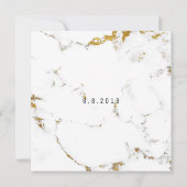 ホワイトゴールドカララマーブルジオメトリックスクエアパーティー 招待状 (裏面)