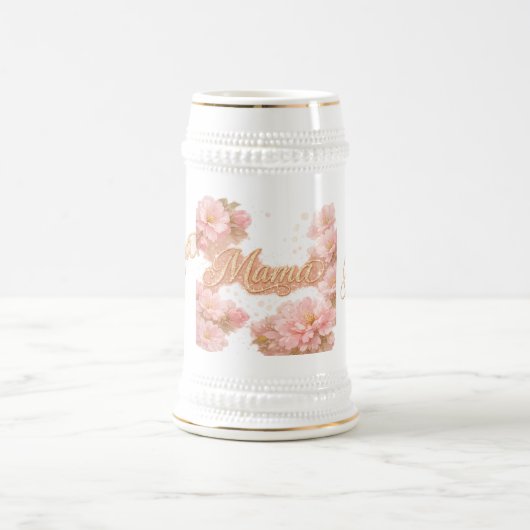 ホワイトゴールドステンママコーヒーマグ ビールジョッキ (中央)
