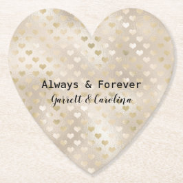 ホワイトゴールドハート ペーパーコースター