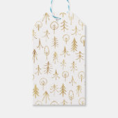 ホワイトゴールドフォイル冬のシーン木雪 ギフトタグ (正面)