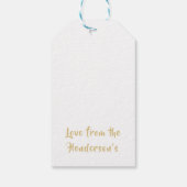 ホワイトゴールドフォイル冬のシーン木雪 ギフトタグ (裏面)