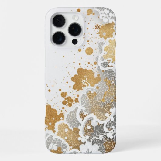 ホワイトゴールドフラワー iPhoneケース (裏面)