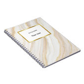 ホワイトゴールドマーブル  | お名前 ノートブック (右側)