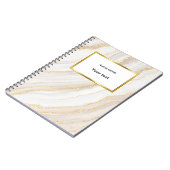 ホワイトゴールドマーブル  | お名前 ノートブック (左側)