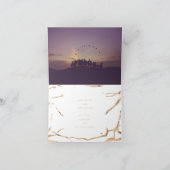 ホワイトゴールドモダンフォイル大理石大学グラード サンキューカード (内部)