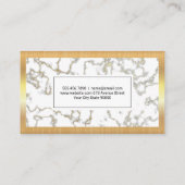 ホワイトゴールド大理石 | ゴールドメタリックフレーム ラックス 名刺 (裏面)