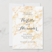 ホワイトゴールド大理石 招待状 (正面)