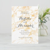 ホワイトゴールド大理石 招待状 (スタンド正面)