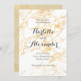 ホワイトゴールド大理石 招待状