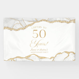 ホワイトゴールド+アゲート 50周年結婚記念パーティー 横断幕