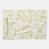 ホワイトゴールド グラム ギツィー スパークル キッチンタオル (横)