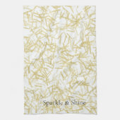 ホワイトゴールド グラム ギツィー スパークル キッチンタオル (縦)
