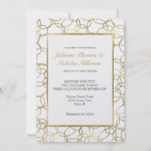 ホワイトゴールド グラム スタイリッシュ サークル ウェディング 招待状 (正面)