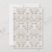 ホワイトゴールド グレートギャツビー アールデコ 結婚式の披露宴 招待状 (裏面)