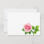 ホワイトゴールド ピンクのバラ 結婚式 返信 (裏面)