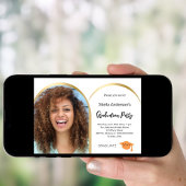 ホワイトゴールド フォト アーチ 卒業 2025 招待状