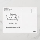 ホワイトゴールド フォト 私たちは結婚しました ウェディングパーティーのお知らせ 箔招待状ポストカード (裏面)