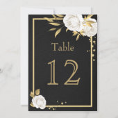 ホワイトゴールド フラワージオメトリック ブラック テーブルナンバー (裏面)