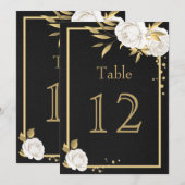 ホワイトゴールド フラワージオメトリック ブラック テーブルナンバー (正面/裏面)