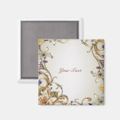 ホワイトゴールド フラワーマグネット マグネット (正面/裏面)