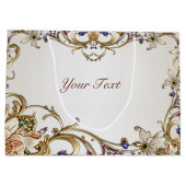 ホワイトゴールド フラワー ギフトバッグ (裏面)