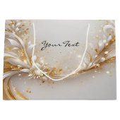 ホワイトゴールド フラワー ギフトバッグ (正面)