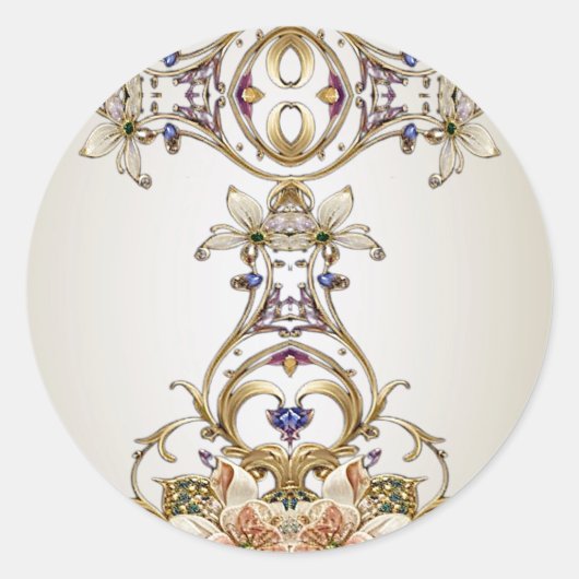 ホワイトゴールド フラワー ステッカー (正面)