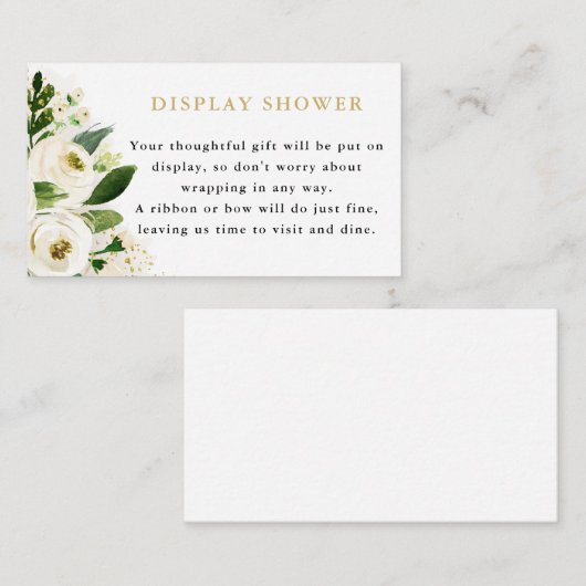 ホワイトゴールド フローラル ディスプレイ シャワー エンクロージャー カード (正面/裏面)